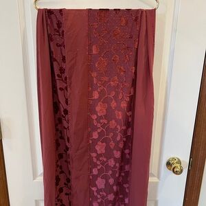Sharif NWT Elegant Rose Chiffon & Velvet Beaded Scarf